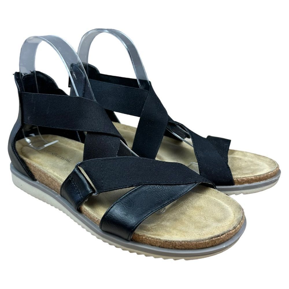 Croft & Borrow Composer Black Strappy Sandals